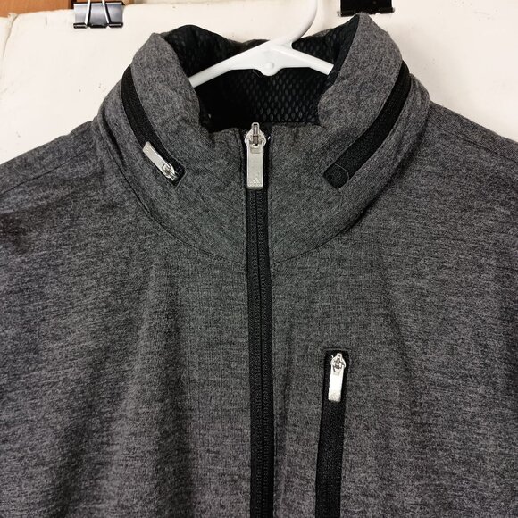 Adidas Womens ClimaProof Golf Jacket Softshell Concealed Hood Full-Zip L Gray - Picture 2 of 12